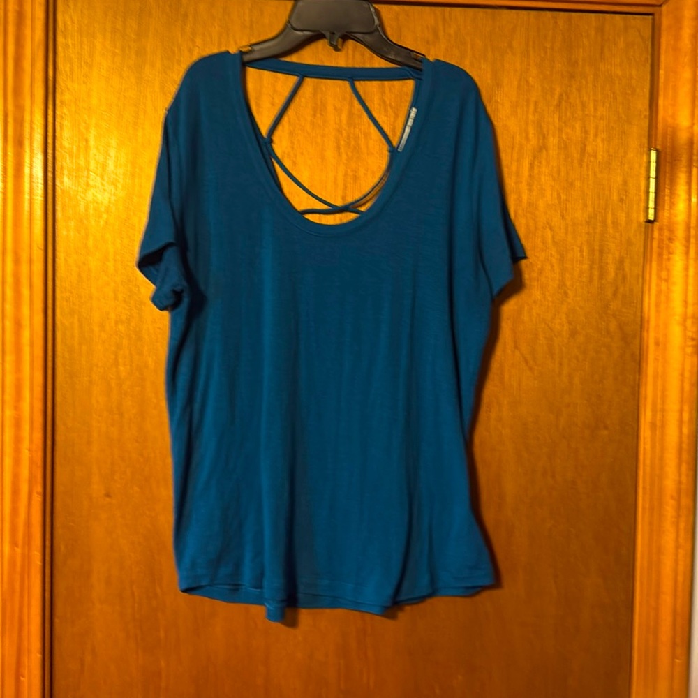 Express Teal Backless Short Sleeve T-Shirt